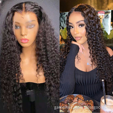 GMwigs 13x4 transparent Lace Front Human Hair Wigs For Women Remy Brazilian water wave 4x4 transparent  Lace Closure Wig